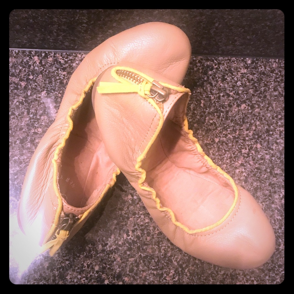 Leather Scrunch Ballet Shoes